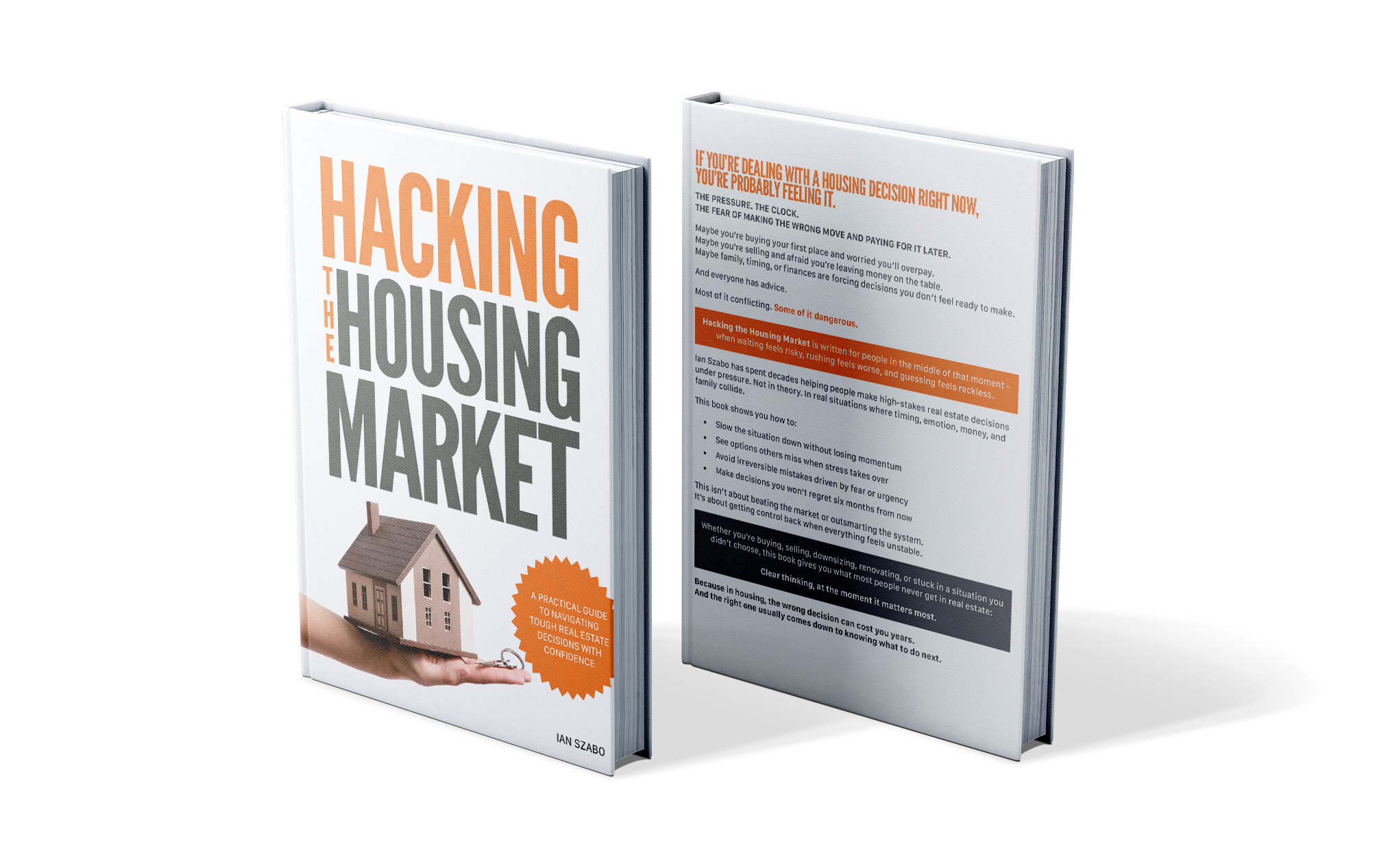 A photograph of a book titled Hacking the Housing market, showing the front and back covers
